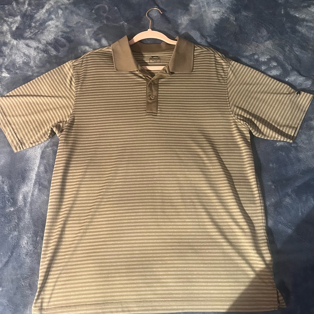 Slazenger Tan Polo Shirt Classic Stripes